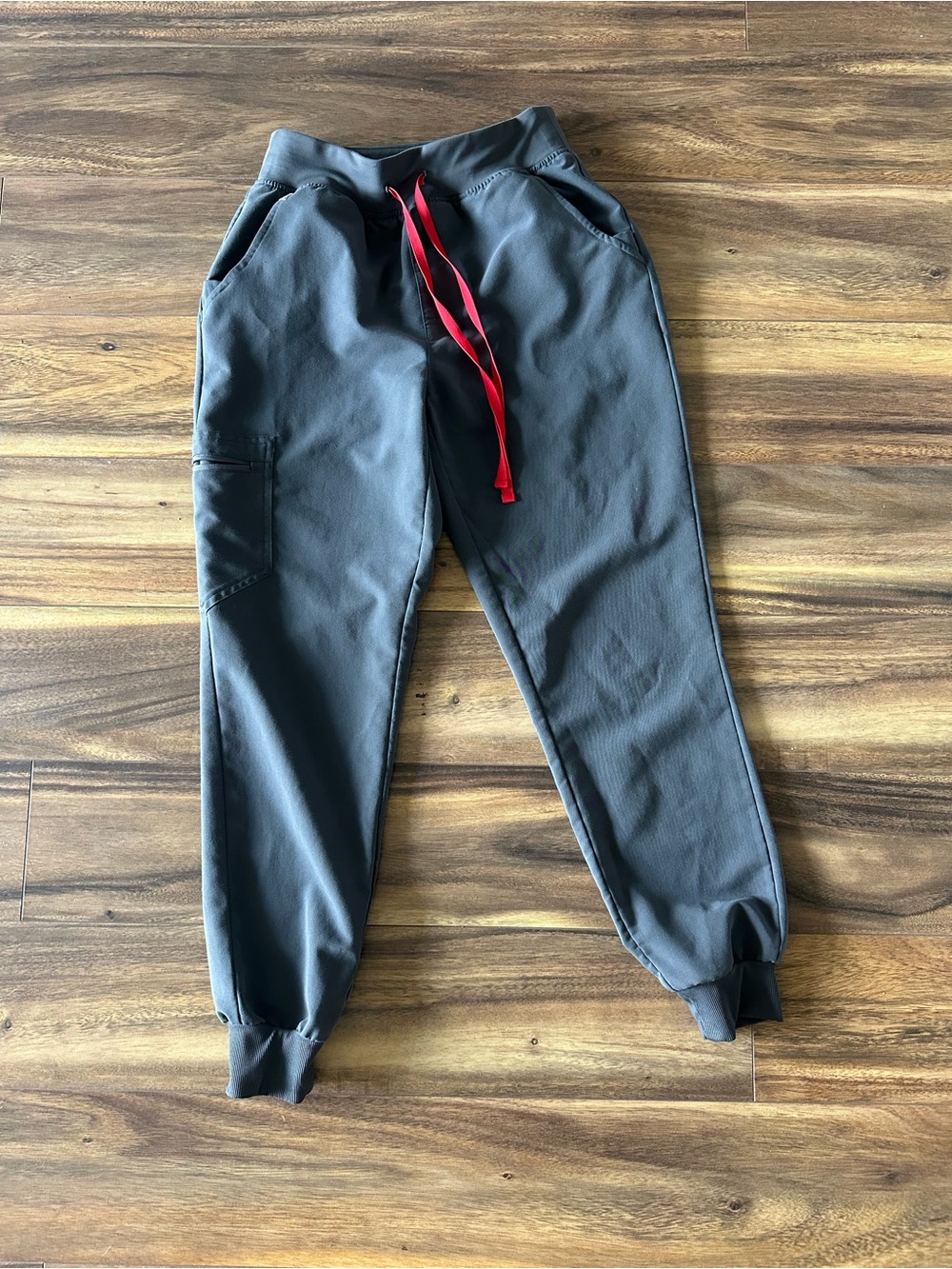 Figs Charcoal Joggers with Red Drawstring